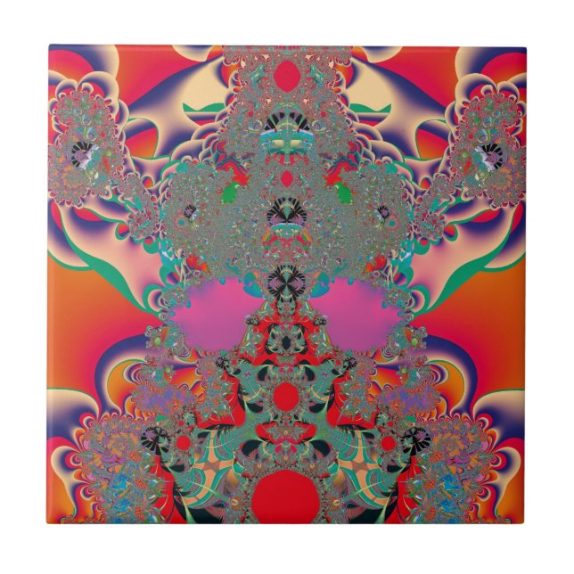 Abstrakt Art Red Mediation Fliese (Vorderseite)