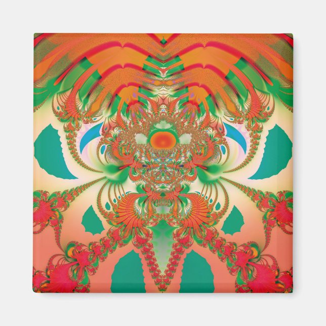 Abstrakt Art Red Owl Magnet (Vorne)