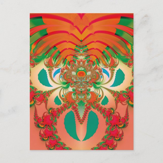 Abstrakt Art Red Owl Postkarte (Vorderseite)