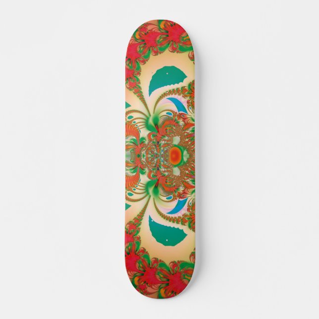 Abstrakt Art Red Owl Skateboard (Vorne)