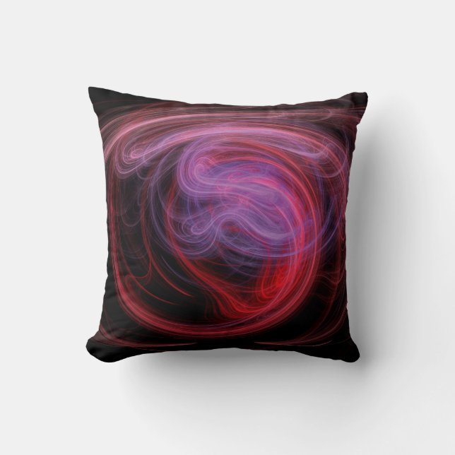 Abstrakt Art Red Wave Kissen (Vorderseite)