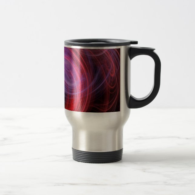 Abstrakt Art Red Wave Reisebecher (Rechts)