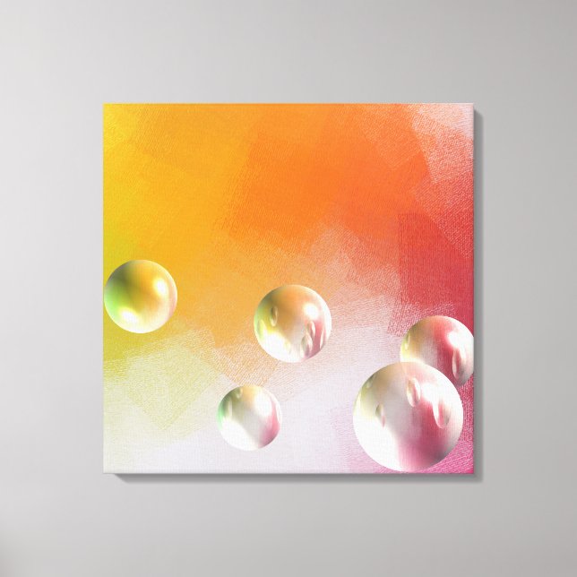 Abstrakt Art Red Yellow Lila Green Pink Moderne Leinwanddruck (Vorderseite)