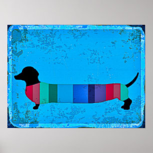 Abstrakt Art Sausage Hunde Dackel Poster