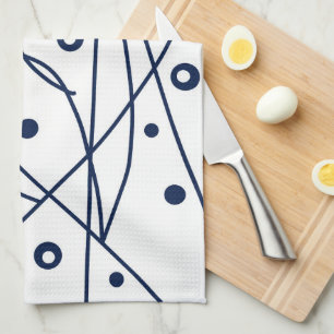 Abstrakt Art Schwarz-weiß Lines Circles Minimalism Geschirrtuch