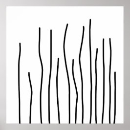 Abstrakt Art Schwarz-weiß Lines Minimalismus Poster