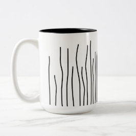 Abstrakt Art Schwarz-weiß Lines Minimalismus Zweifarbige Tasse