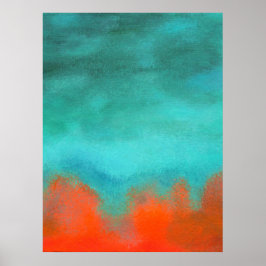 Abstrakt Art Sky Fire Lava Red Orange Türkise Poster