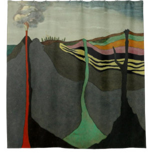 Abstrakt Art Sliced Earth Vulkan Duschvorhang