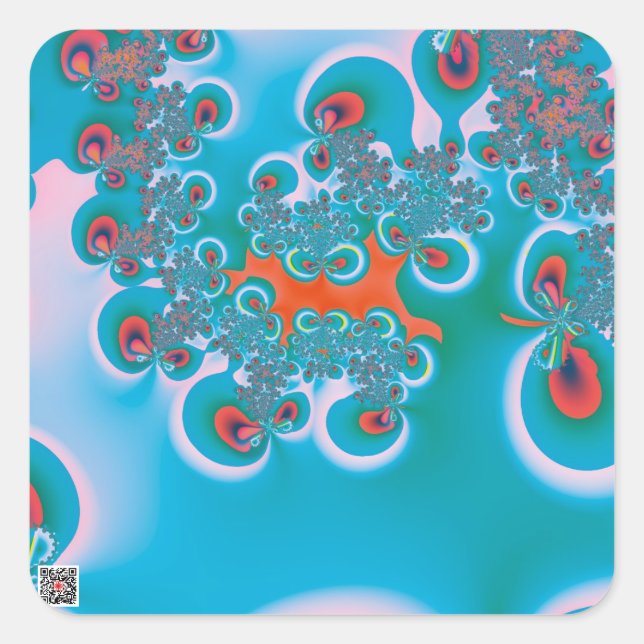 Abstrakt Art Spring Garden Quadratischer Aufkleber (Vorderseite)