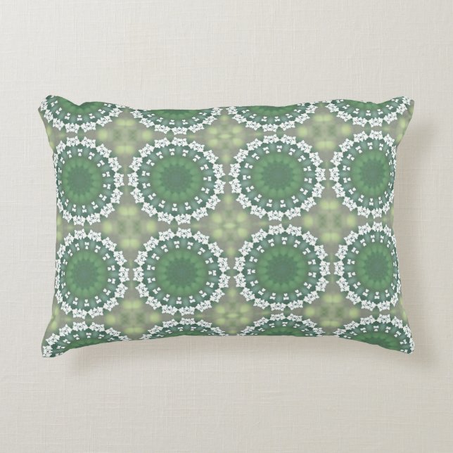 Abstrakt Art Spring Green Floral Modernes Muster Dekokissen (Vorderseite)