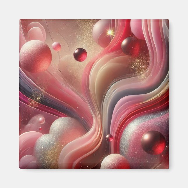 Abstrakt Art Square Magnet (Vorne)