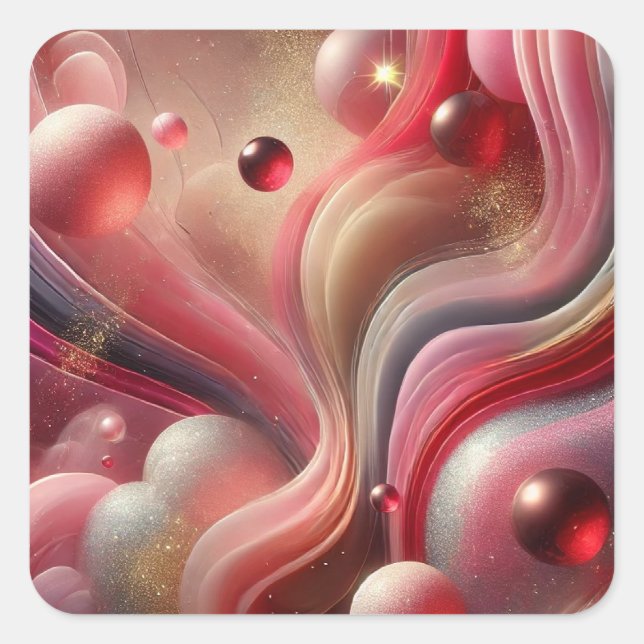 Abstrakt Art Square Sticker (Vorderseite)