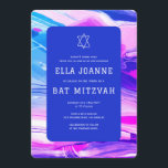 Abstrakt Art Star von David Custom Bar Bat Mitzvah Einladung<br><div class="desc">Perfekte Karte, um eine Fledermausmitzvah, Bar mitzvah oder andere jüdische Feier anzukündigen! Handgemachte abstrakte Kunst für Sie auf der Vorder- und Rückseite! Vollständig anpassbar! Klicken Sie auf "Personalisieren" oben, um den Text zu bearbeiten. Klicken Sie auf "Bearbeiten mit dem Design-Tool", um die Schriftart, Farben und Platzierungen anzupassen und das Design...</div>