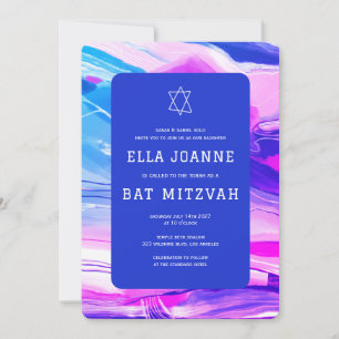 Abstrakt Art Star von David Custom Bar Bat Mitzvah Einladung