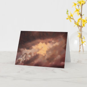 Abstrakt Art Stormy Sky in Gold und Mocha Karte