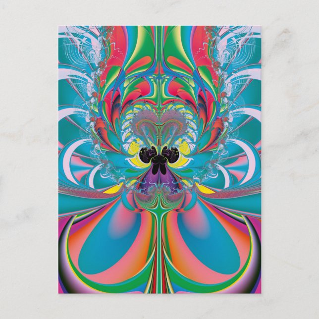 Abstrakt Art Summer Butterfly Postkarte (Vorderseite)