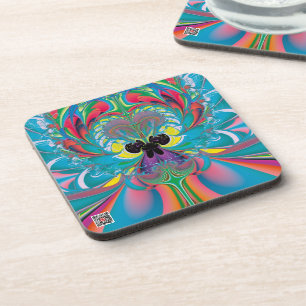 Abstrakt Art Summer Butterfly Untersetzer
