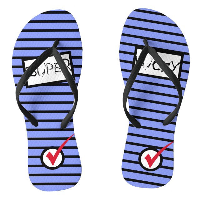 Abstrakt Art Super Lucky Karo Mark Flip Flops (Fußbett)