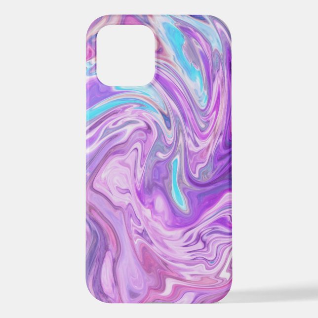 Abstrakt-art-texturförmige Muster iPhone 12 Hülle (Rückseite)