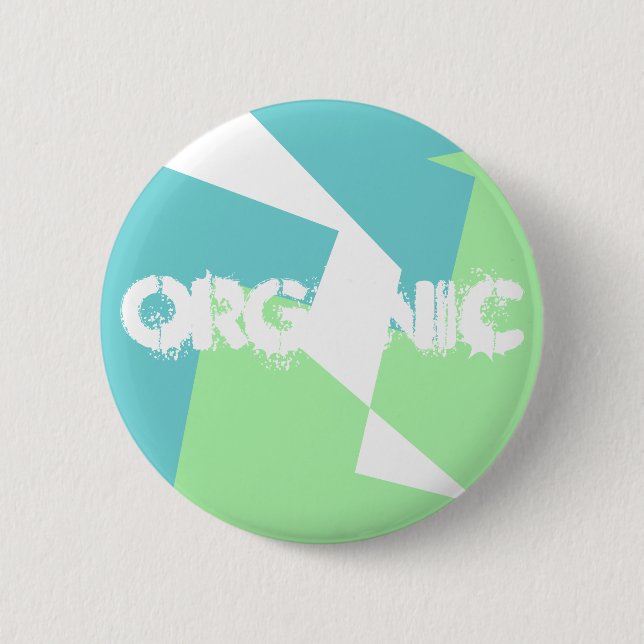 Abstrakt Art Türkis Blue Green Button (Vorderseite)