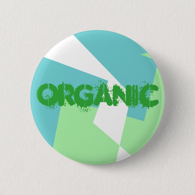 Abstrakt Art Türkis Blue Green Button (Vorderseite)
