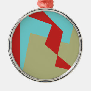 Abstrakt Art Türkis Blue Green Ornament Aus Metall