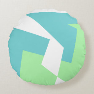 Abstrakt Art Türkis Blue Green Rundes Kissen