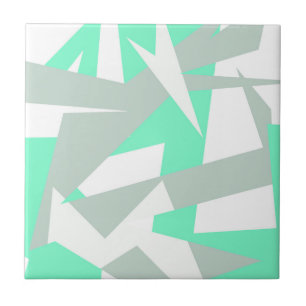 Abstrakt Art Türkis Grau Fliese
