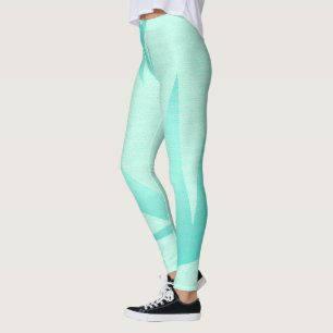 Abstrakt Art Türkis Green Blue Leggings