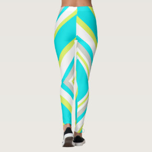 Abstrakt Art Türkis Grün Blau Gelb Leggings