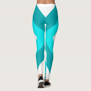 Abstrakt Art Türkis Grün Weiß Leggings