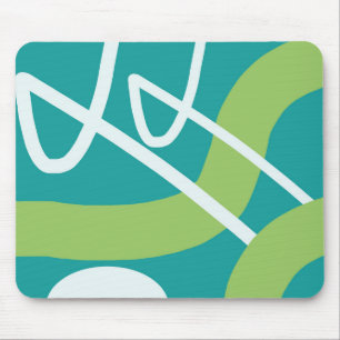 Abstrakt Art Türkis Lime Green White Mouse Pad Mousepad