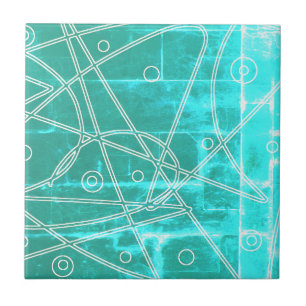 Abstrakt Art Türkise Linien Circles Minimalismus Fliese