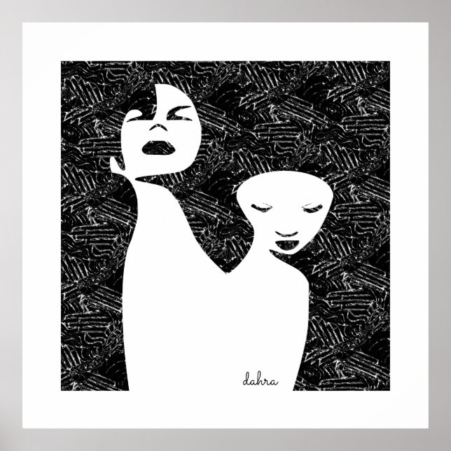 Abstrakt Art Two Black Women Poster (Vorne)