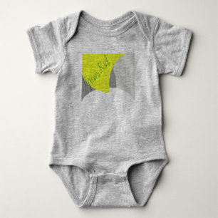 Abstrakt Art Yellow Grey White Baby Strampler