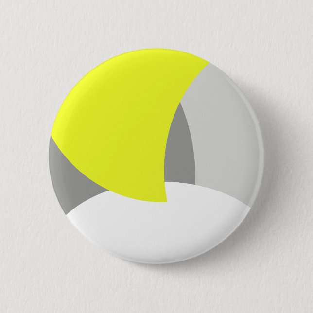 Abstrakt Art Yellow Grey White Button (Vorderseite)