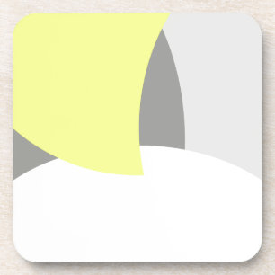 Abstrakt Art Yellow Grey White Getränkeuntersetzer