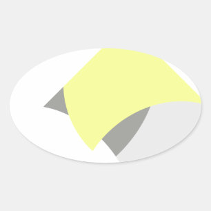 Abstrakt Art Yellow Grey White Ovaler Aufkleber