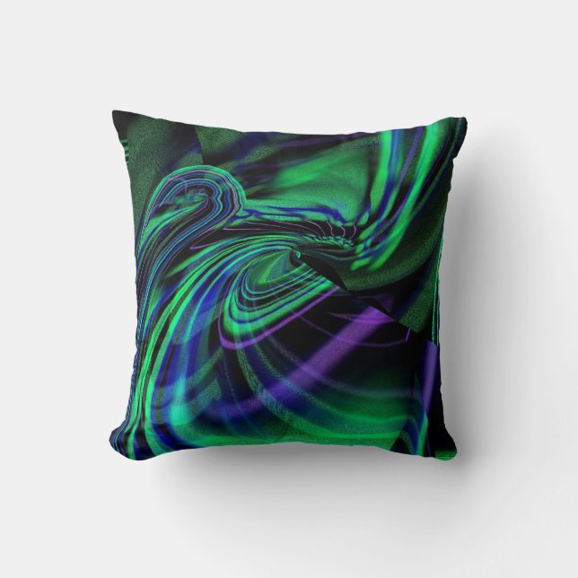 Abstrakt Aurora Borealis Throw Kissen (Vorderseite)