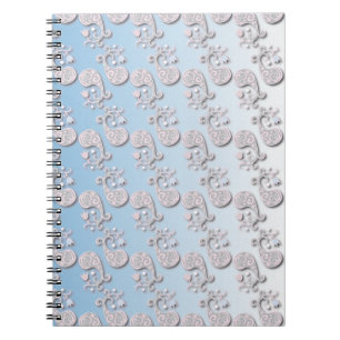 Abstrakt Babyblau und Rosa Pastell-Blumen Notizblock