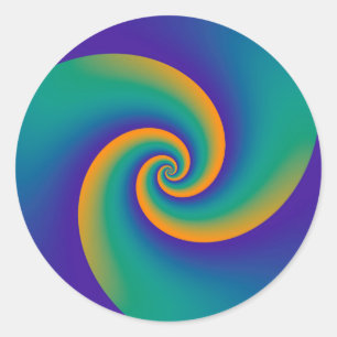 Abstrakt Background Spirals soft V Runder Aufkleber