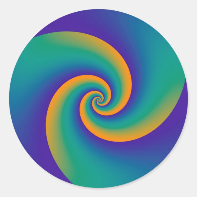 Abstrakt Background Spirals soft V Runder Aufkleber (Vorderseite)