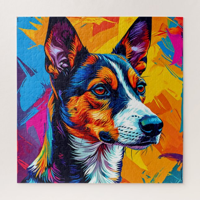 Abstrakt Basenji Dog Portrait (Vertikal)
