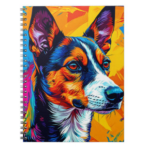 Abstrakt Basenji Dog Portrait Notizblock