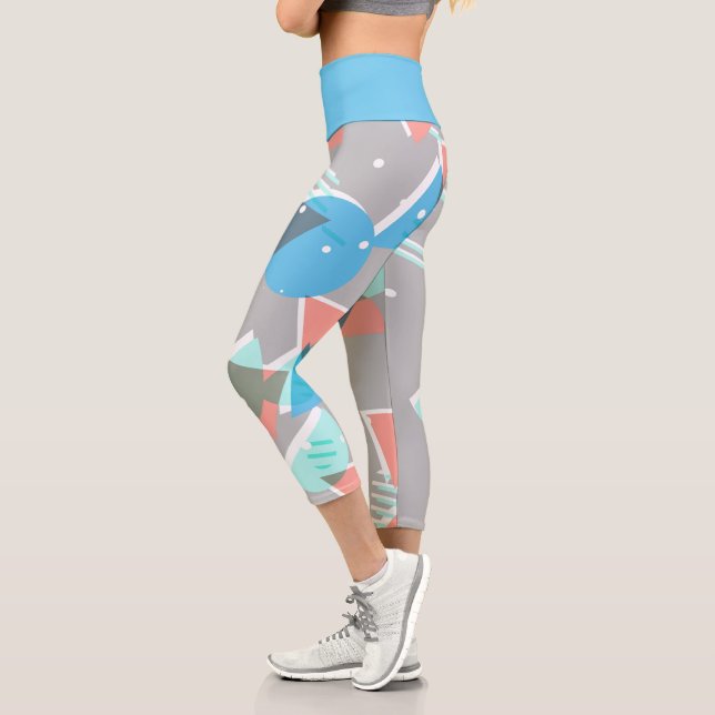 Abstrakt Bauhaus Halbkreise Mod Pop Art Muster Capri Leggings (Links)
