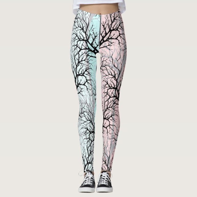 Abstrakt, Bäume Leggings (Vorderseite)