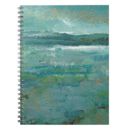 Abstrakt Beach Aquamarin Green Gold Art Notizblock