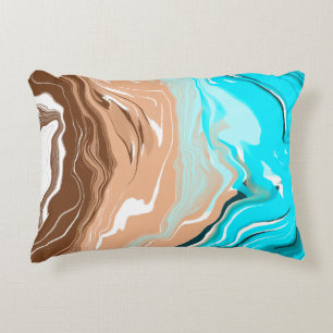 Abstrakt Beach Fluid Art Dekokissen