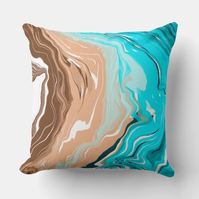 Abstrakt Beach Fluid Art Kissen (Vorderseite)